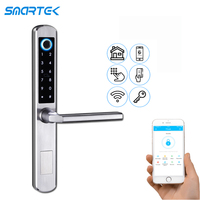 Poignée de porte avec serrure à empreintes digitales, entrée sans clé, mot de passe, connexion Wifi, serrure de porte numérique électronique intelligente Ttlock