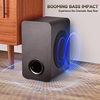 KENUO Barre de Son avec Basses Puissantes 60W 2.1CH, Système Home Cinéma Son Surround, Enceinte TV Barre de Son Sans Fil avec Caisson de Basses