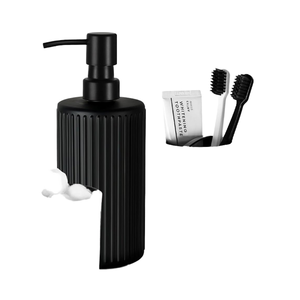 Modern Home Decor Bathroom Accessories <b>Set</b> 1-Piece Glass & Plastic Accessory <b>Set</b> Includes <b>Soap</b> Dispenser & Toothbrush Holder - Product Image 4
