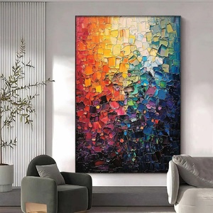 Peinture à l'huile abstraite texturée originale en gros, peinture murale 3D moderne vibrante, peinte à la main, décoration apaisante - Product Image 5