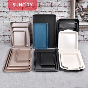 Suncity Rectangular Carbon Steel Non Stick Cake Pans Oven Safe Baking Tray Set for Home Use - Product Image 1