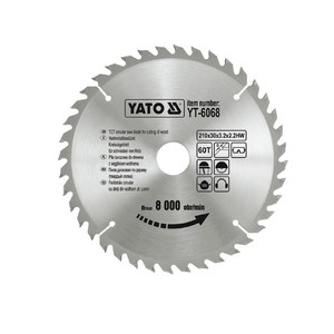 Hoja de sierra circular Yato de 210 mm y 60 dientes TCT para cortar madera - Product Image 1