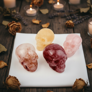 جماجم كريستالية متعددة المواد منحوتة يدويًا من الأحجار الطبيعية المصقولة للبيع بالجملة، منتجات روحية للديكور المنزلي - Product Image 3