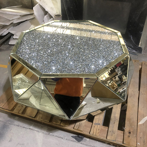 Tự Chế WXF-1037 Một Tam Giác Bạc Thủy Tinh Kim Cương Bàn Cà Phê Hiện Đại Nhân Đôi Cuối Bảng - Product Image 4