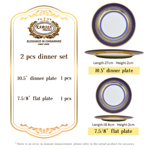 Karosa ชุดจานเซรามิกเครื่องเคลือบดินเผาสีทองขนาด8นิ้ว10.5นิ้วสำหรับร้านอาหารโรงแรม - Product Image 3