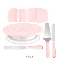 Komplettes Tortendekorations-Drehteller-Set mit wiederverwendbaren Spritzbeuteln und Kupplern für DIY-Hochzeits- und Geburtstagsdekorationen