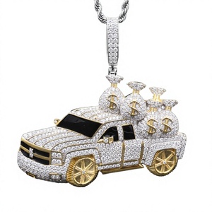 Colgante de Camioneta con Bolsas de Dinero, Chapado en Oro de 18K, con Diamantes CZ AAAAA, Joyería Hip Hop de Alta Calidad, Regalo Religioso - Product Image 2