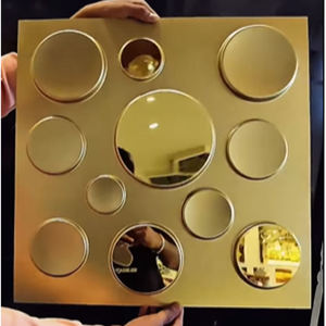 Panneau mural 3D en PVC ignifuge moderne, miroir or/argent, imperméable, pour hôtel, villa, appartement, <span class=keywords><strong>décoration</strong></span> de salon - Product Image 2