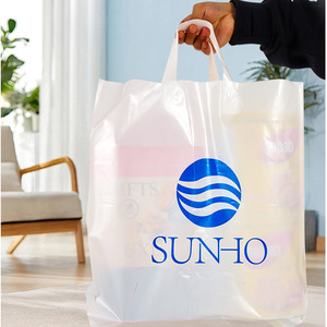 Custom Plastic Shopping <b>Bag</b> M Size With Logo Print For Retail Use - Product Image 1