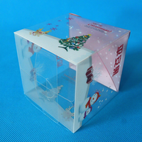 Boîte en PVC transparente pliable, jetable, carrée, pour emballage cadeau, présentoir rectangulaire, emballage cadeau en cube