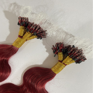 Remy <span class=keywords><strong>Kinky</strong></span> <span class=keywords><strong>Micro</strong></span> Vòng Vòng Phần Mở Rộng Tóc Tóc Xoăn Brazil <span class=keywords><strong>Micro</strong></span> Bện Tóc Mở Rộng - Product Image 4