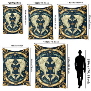 Couverture en flanelle à motifs zodiacaux, couverture de sieste légère et résistante à la décoloration pour la chaleur hivernale, impression personnalisée, vente en gros - Product Image 4