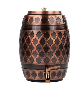 Distributeur d'eau Matka en cuivre antique gravé, design Mandala vintage, 5L - Product Image 1