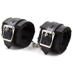 Menottes en cuir sexy pour jeux de rôle, accessoires de cosplay, bondage, fétichisme BDSM, jeux érotiques, menottes fourrées pour couples - Product Image 4