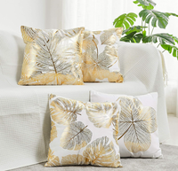 Housse de coussin décorative de luxe carrée, 100% polyester 180 g/m², lavable, avec fermeture éclair