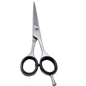 Ciseaux de coiffure japonais droits de haute qualité 3,5 pouces, bleu noir, emballage personnalisé avec logo, acier inoxydable, manche long et tranchant - Product Image 1