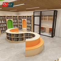 Meuble de bibliothèque en bois personnalisé, équipement de librairie, meubles de bibliothèque scolaire, conception de meubles de bibliothèque