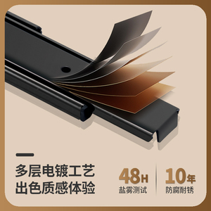 Glissières de tiroir Chengshangcheng en acier inoxydable à 3 sections avec amortisseur, rails de guidage à double piste pour armoire et clavier - Product Image 3