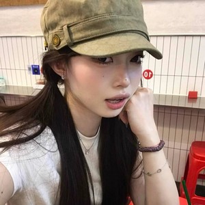 American Retro <b>Flat</b> Top Beret For Women Black Canvas Breathable Foldable Spring Autumn Fashion <b>Hat</b> - Product Image 4