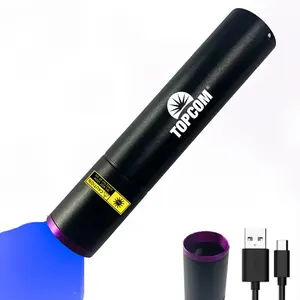 USB Rechargeable 3W Mini UV Flashlight 365nm LED Black Light Aluminum Alloy Torch Pet Urine Banknote Detection Emergencies