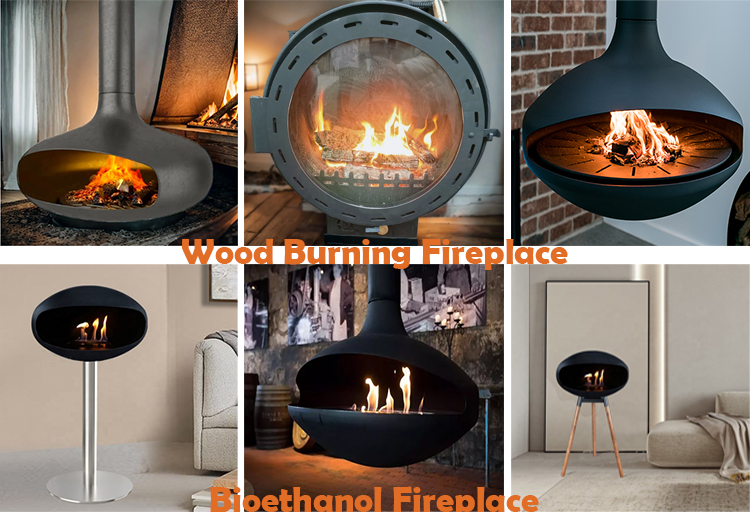 Cocoon Hanging Bioethanol Fireplace Real Flame Ethanol Burner