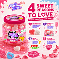 Caja de Dulces Líquidos Comestibles con Forma de Corazón de San Valentín, Slime Divertido para Cucharar, Salsa Agridulce, Dulces Frutales para Niños