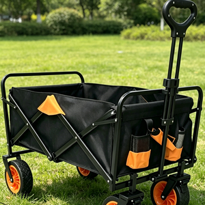 Katlanabilir Hafif Karbon Çelik Dört Tekerlekli Taşınabilir Açık Hava Alışveriş Seyahat Arabası Çok Fonksiyonlu Kamp Arabası Bahçe Arabası - Product Image 3