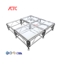Scène en verre portable en alliage d'aluminium transparent avec design modulaire et haute capacité de charge pour les mariages