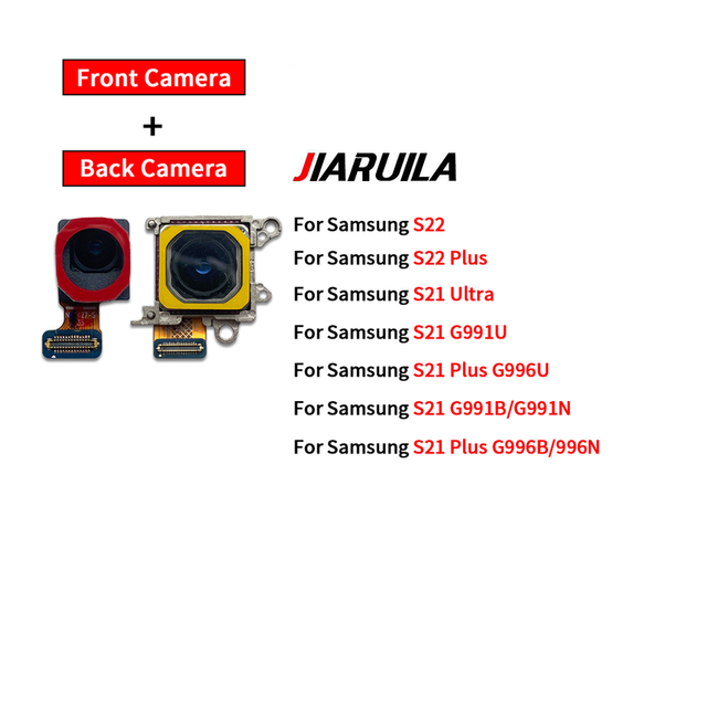 Rear Front Camera Kit for Samsung S21 G991B G991N G991U S21 Plus G996B G996U S21 Ultra S22 Plus Back Camera Module Flex Cable