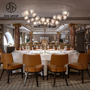Diseño moderno de cuero naranja muebles de hotel al por mayor de comida rápida restaurante Mesa silla conjunto para cafetería USO COMERCIAL - Product Image 1