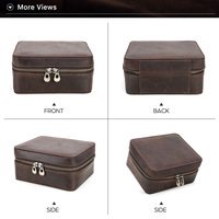 Stock prêt pour la livraison directe étui de voyage de luxe personnalisé étui à lunettes de soleil en cuir Crazy Horse cuir 3 boîte de rangement de montre