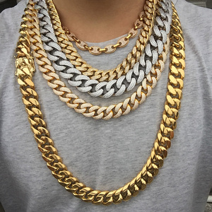 Hip Hop pesado 14k 18k chapado en oro de acero inoxidable cubano enlace cadena collar - Product Image 3