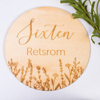 Jouet pour nouveau-né, accessoires de finition sans produits chimiques, naissance, Hello World, 12 mois, cercle en bois, bébé, cartes Photo mensuelle, Offre Spéciale