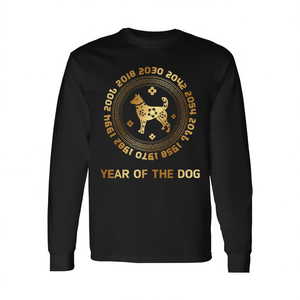 Camiseta de manga larga del año del perro del zodíaco chino 2030, diseño de horóscopo de astrología del Año Nuevo Lunar - Product Image 2