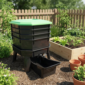 28liter Plastic <strong>Worm</strong> Farm <strong>Worm</strong> Composter Bin for <strong>Garden</strong> Use - Product Image 2