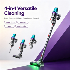Aspirateur sans fil 600W sans balais, batterie détachable, 3 modes de vitesse, aspirateur balai et à main, filtre HEPA, pour la maison, marque blanche OEM - Product Image 1