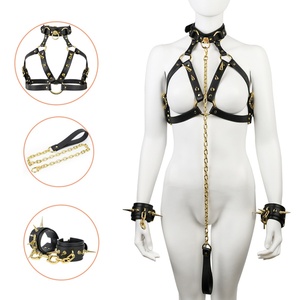 Collares de Esclavo SM, Esposas, Grilletes, Ropa de Bondage de Cuero, Estilo Punk para Fiestas, Juegos Sexuales, Juguetes Sexuales para Adultos al por Mayor - Product Image 1