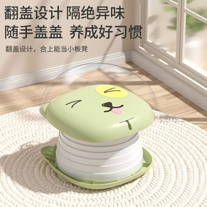 Childrens Potty Portable Folding With Trash Bag Slot For Toddlers 2 4 Years PP Material <b>Large</b> Square Type - Product Image 4