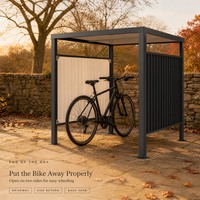Abri de rangement extérieur pour vélos avec panneaux latéraux à lattes et toit translucide – Abris couverts pour vélos et trottinettes