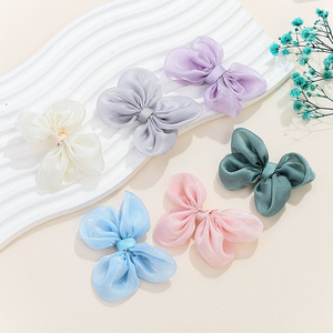 Accesorio para el cabello con lazo de satén de color macarrón, hecho a mano, diadema dulce para uso diario - Product Image 1