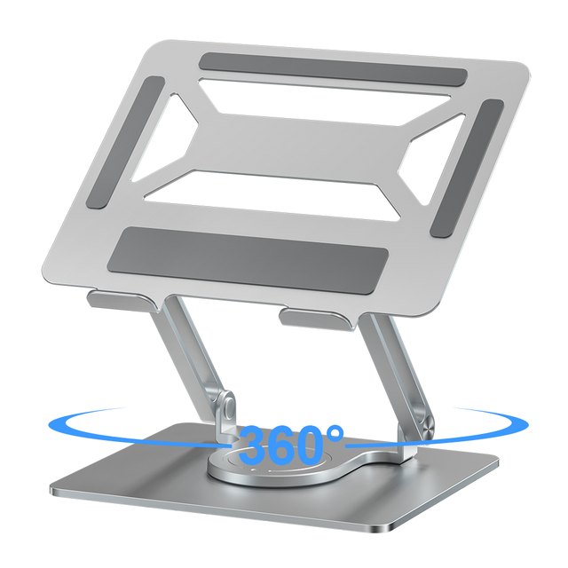 Notebook Aluminum Rotating Support Base Para De Metal Foldable Desktop Swivel Adjustable Portable Dj Laptop Bracket Holder Stand