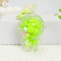 Porte-clés créatif en forme de diamant avec liquide flottant, paillettes acryliques et motif animal de dessin animé, idéal pour cadeaux promotionnels, sacs et voitures