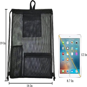 Sac à cordon en maille robuste, sac de rangement pour équipement sportif, pour le basketball, le volley-ball, la gym, la plage et la natation - Product Image 2