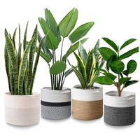 Prêt à expédier taille personnalisée couleur décor à la maison ronde fait à la main coton corde panier pour fleur arbre plantes vertes
