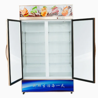 Vitrine réfrigérée verticale pour supermarché, congélateur à porte vitrée, refroidisseur ouvert pour boissons