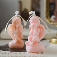 Bougie artisanale en forme de petit ange, aromathérapie, style INS, décoration de bureau, coffret cadeau d'anniversaire, bougie parfumée mignonne en cire de paraffine