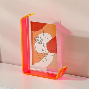 Blocs <span class=keywords><strong>photo</strong></span> en L en acrylique magnétique <span class=keywords><strong>transparent</strong></span> de taille personnalisée Cadre <span class=keywords><strong>photo</strong></span> avec coins arrondis Présentoir <span class=keywords><strong>pour</strong></span> la maison ou le bureau - Product Image 2