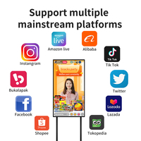 Mesin Live Streaming TikTok Layar Sentuh 55 Inci 4K dengan Teleprompter dan Fungsi Chroma Key Terintegrasi, Android, Pemasangan di Lantai