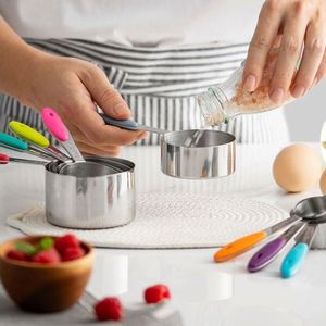 Hot Sale Kitchen Baking Tool 5pcs Nonslip Handle <b>Measuring</b> <b>Spoon</b> Stainless Steel <b>Measuring</b> Cup Set - Product Image 2