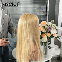 Wig Rambut Manusia Brazilian Cuticle Aligned 613 Blonde Lurus 13x4 HD Lace Front Wig Rambut Pirang Lurus Panjang Halus